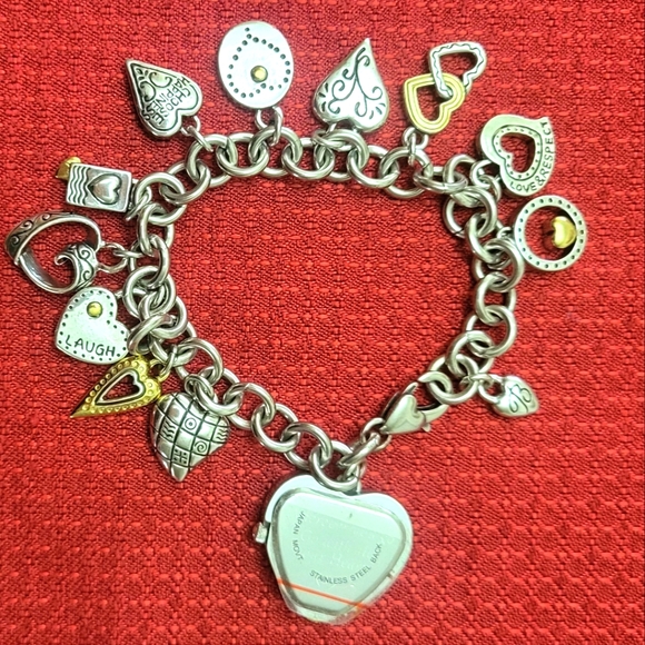 Brighton Silver Heart Charm Watch NWOT - Picture 3 of 5